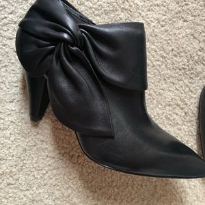 Womens Paige Boots Catrine Zip Bow Black Soft Leat